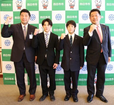 全日本体操種目別選手権に出場　選手らが表敬訪問