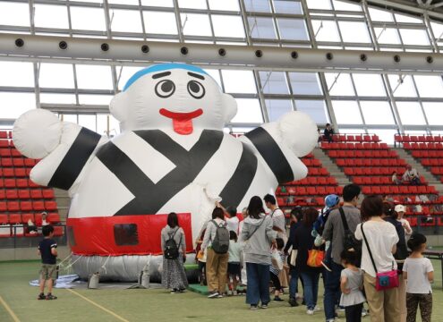 ふわふわこにゅうどうくんも登場　四日市市レクリエーション大会